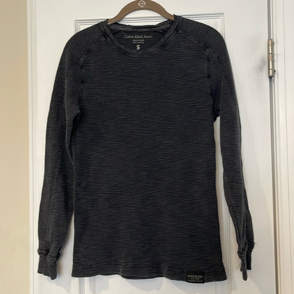 men’s calvin klein thermal waffle shirt S 109-% cotton